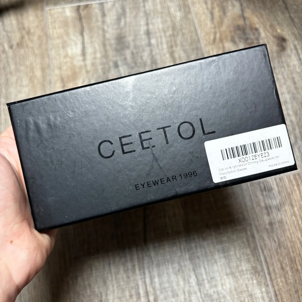 CEETOL Clip On Night Vision Driving Glasses Yellow Lens Prescription Eyewear NEW